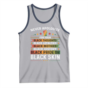 Black Pride Tank Top Never Apologize For Your Blackness Black History Month TS09 Athletic Heather Navy Print Your Wear