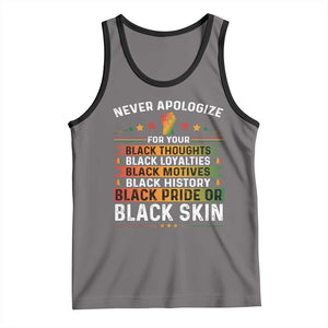 Black Pride Tank Top Never Apologize For Your Blackness Black History Month TS09 Deep Heather Black Print Your Wear
