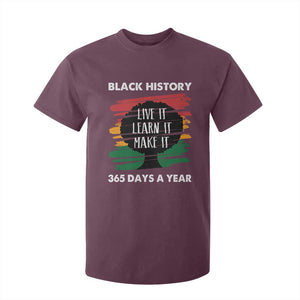 Black History Inspirational T Shirt For Kid Live It Learn It Make It TS09 Maroon Print Your Wear