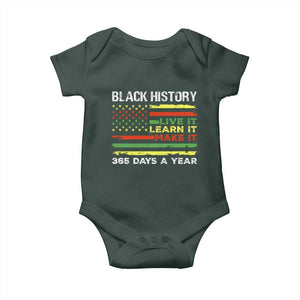 Black History Month Baby Onesie Live It Learn It Make It African American TS09 Print Your Wear