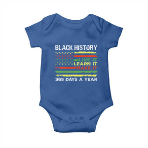 Black History Month Baby Onesie Live It Learn It Make It African American TS09 Royal Blue Print Your Wear