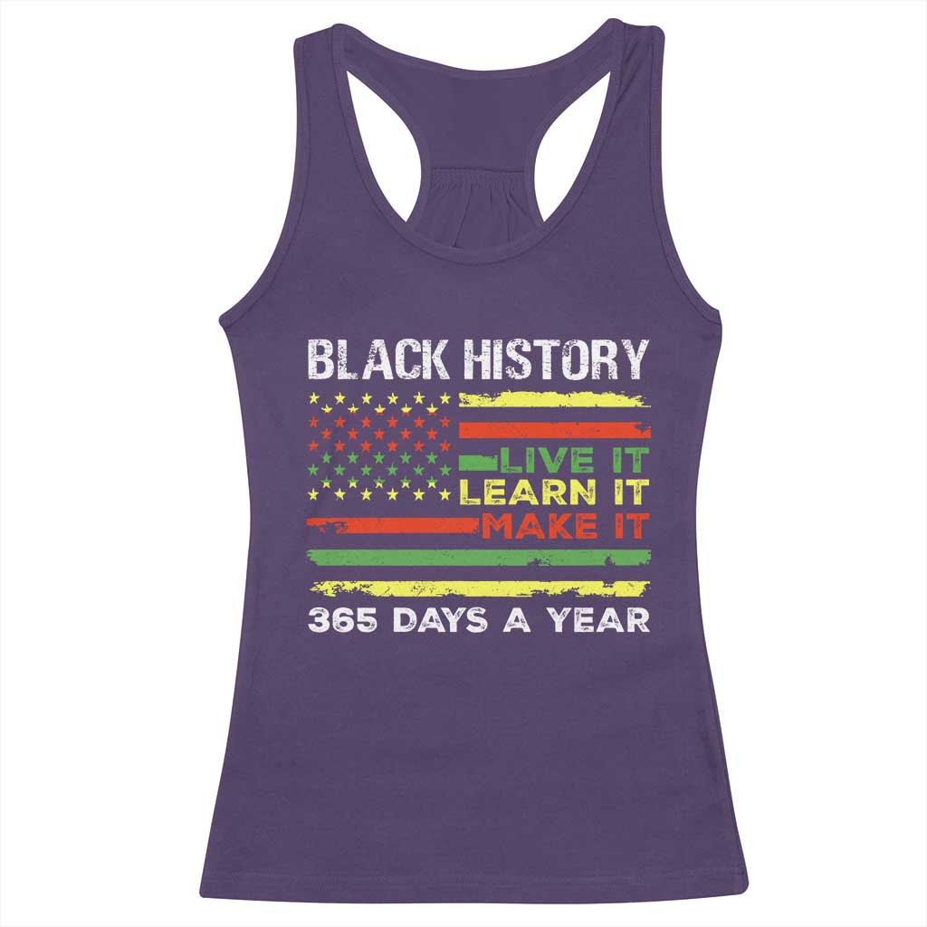 Black History Month Racerback Tank Top Live It Learn It Make It African American TS09 Purple Print Your Wear