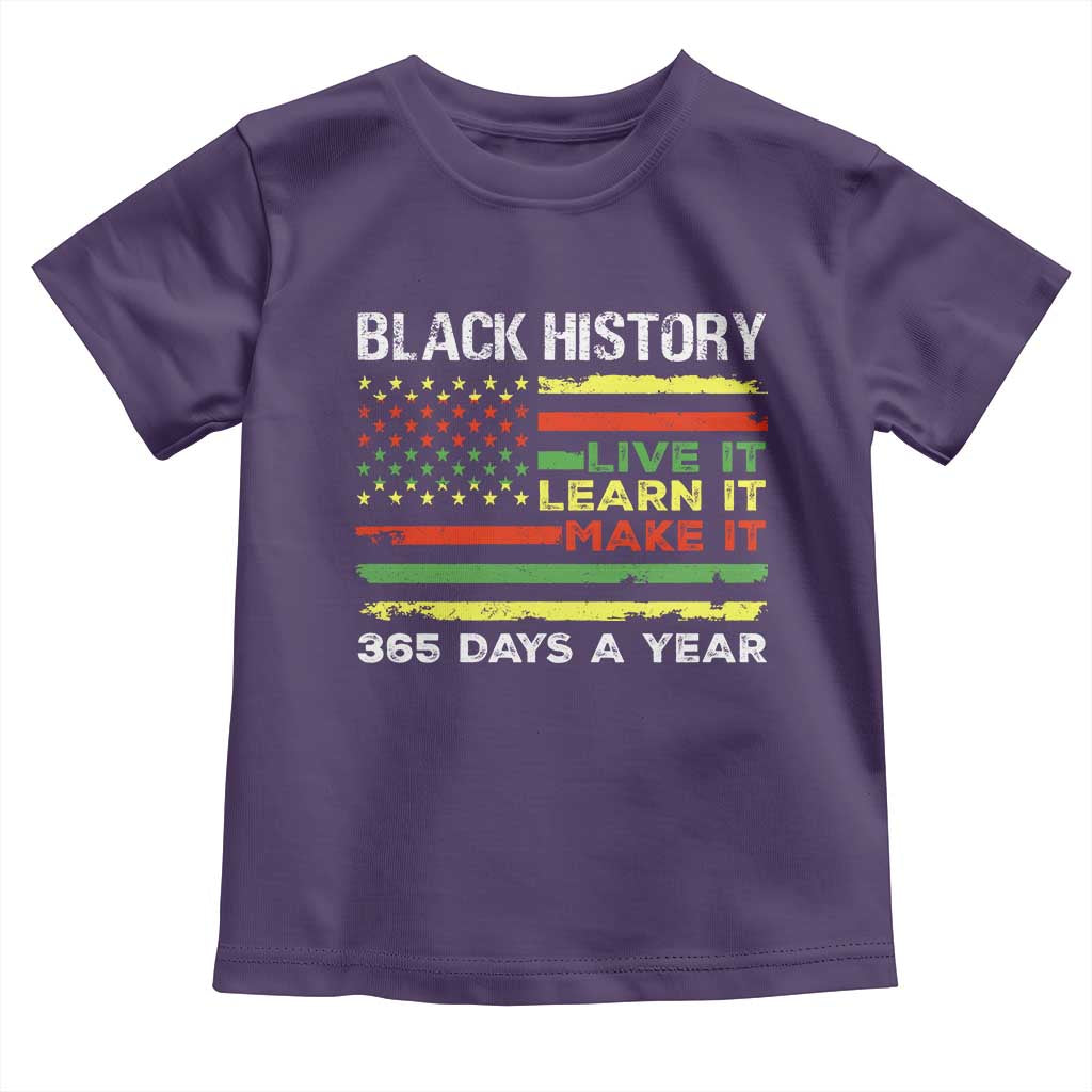 Black History Month Toddler T Shirt Live It Learn It Make It African American TS09 Purple Print Your Wear