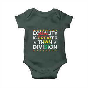 Black History Month Baby Onesie Equality Is Greater Than Division TS09 Print Your Wear