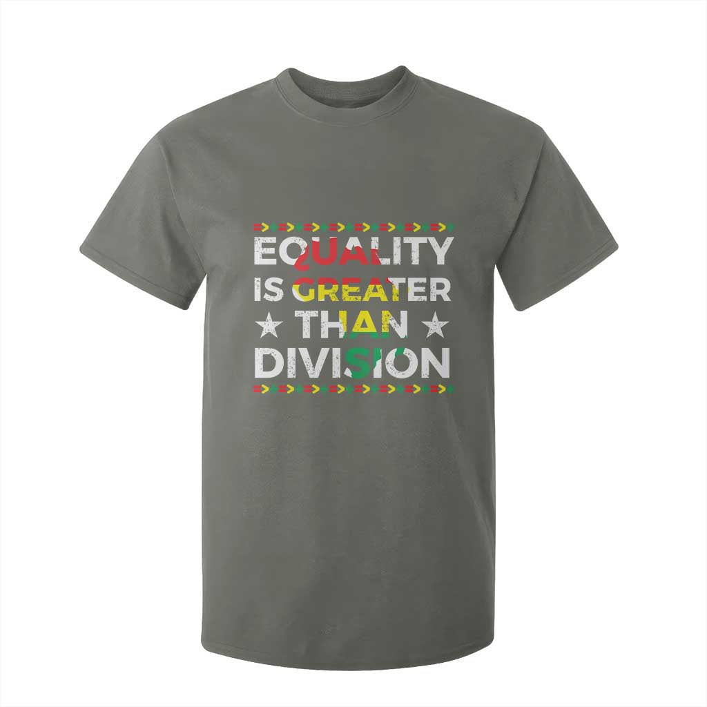 Black History Month T Shirt For Kid Equality Is Greater Than Division TS09 Military Green Print Your Wear