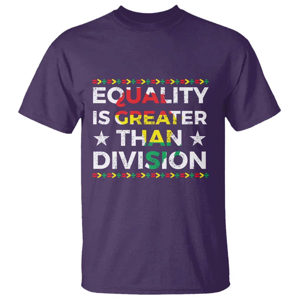 Black History Month T Shirt Equality Is Greater Than Division TS09 Purple Print Your Wear
