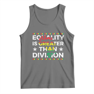 Black History Month Tank Top Equality Is Greater Than Division TS09 Black Heather Print Your Wear