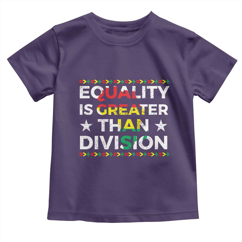 Black History Month Toddler T Shirt Equality Is Greater Than Division TS09 Purple Print Your Wear