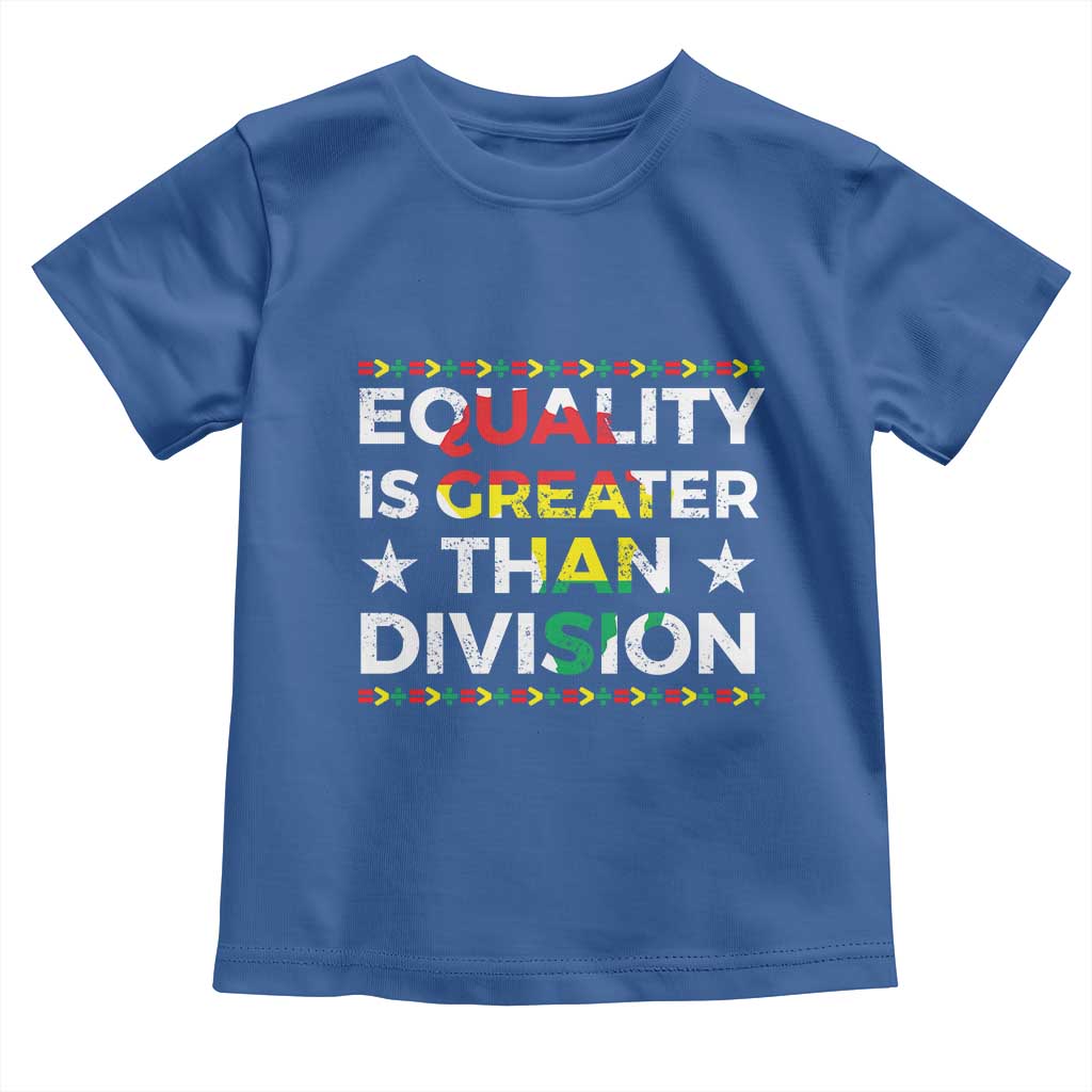 Black History Month Toddler T Shirt Equality Is Greater Than Division TS09 Royal Blue Print Your Wear