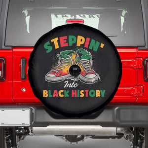 Stepping Into Black History Month Spare Tire Cover TS09 Black Print Your Wear