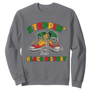 Stepping Into Black History Month Sweatshirt TS09 Charcoal Print Your Wear