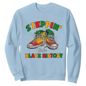 Stepping Into Black History Month Sweatshirt TS09 Light Blue Print Your Wear