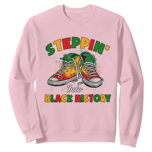 Stepping Into Black History Month Sweatshirt TS09 Light Pink Print Your Wear