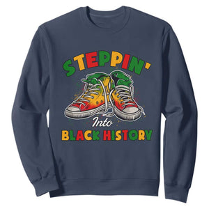 Stepping Into Black History Month Sweatshirt TS09 Navy Print Your Wear