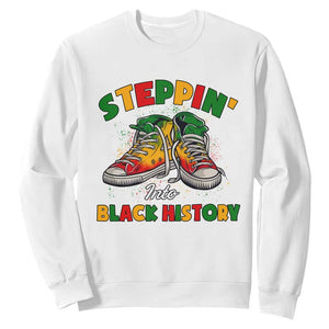 Stepping Into Black History Month Sweatshirt TS09 White Print Your Wear