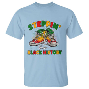 Stepping Into Black History Month T Shirt TS09 Light Blue Print Your Wear