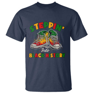 Stepping Into Black History Month T Shirt TS09 Navy Print Your Wear