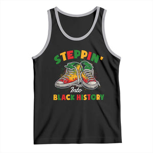Stepping Into Black History Month Tank Top TS09 Black Athletic Heather Print Your Wear