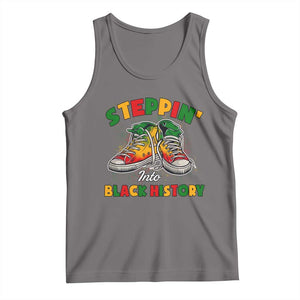 Stepping Into Black History Month Tank Top TS09 Deep Heather Print Your Wear