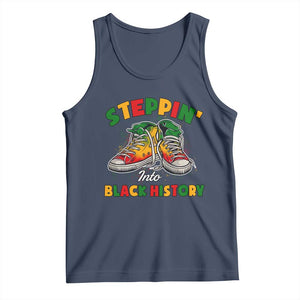 Stepping Into Black History Month Tank Top TS09 Navy Print Your Wear