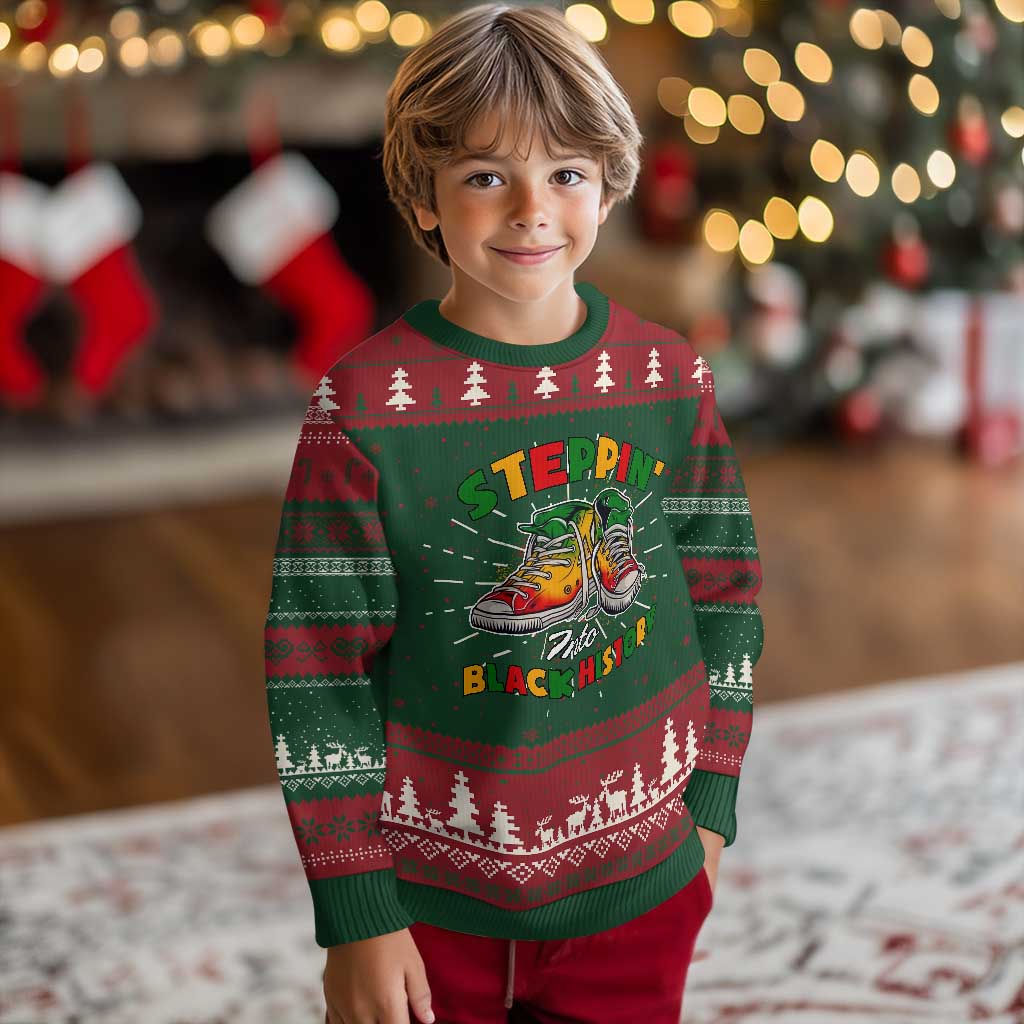 Stepping Into Black History Month Ugly Christmas Sweater TS09 Christmas Print Your Wear