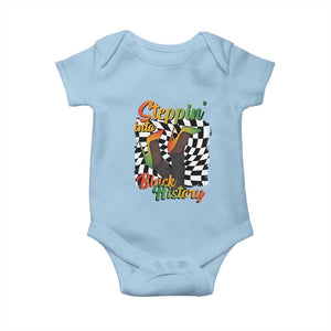 Stepping Into Black History Month Baby Onesie African American Women Melanin Pride TS09 Light Blue Print Your Wear