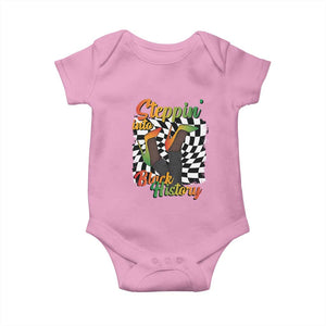 Stepping Into Black History Month Baby Onesie African American Women Melanin Pride TS09 Light Pink Print Your Wear