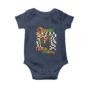 Stepping Into Black History Month Baby Onesie African American Women Melanin Pride TS09 Navy Print Your Wear