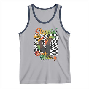 Stepping Into Black History Month Tank Top African American Women Melanin Pride TS09 Athletic Heather Navy Print Your Wear