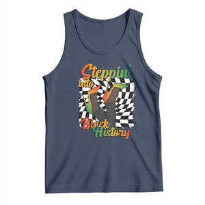 Stepping Into Black History Month Tank Top African American Women Melanin Pride TS09 Navy Print Your Wear