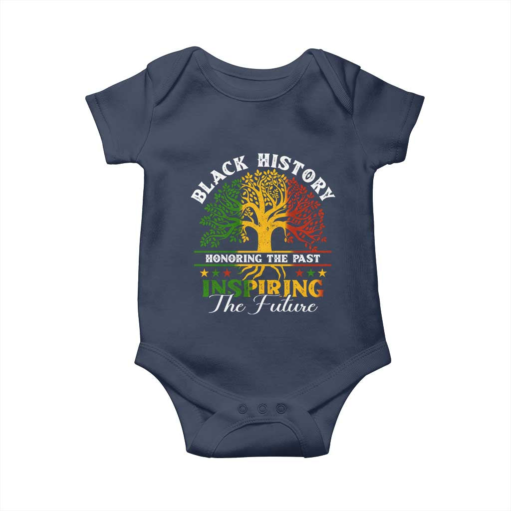 Black History Baby Onesie Honoring The Past Inspiring The Future TS09 Navy Print Your Wear