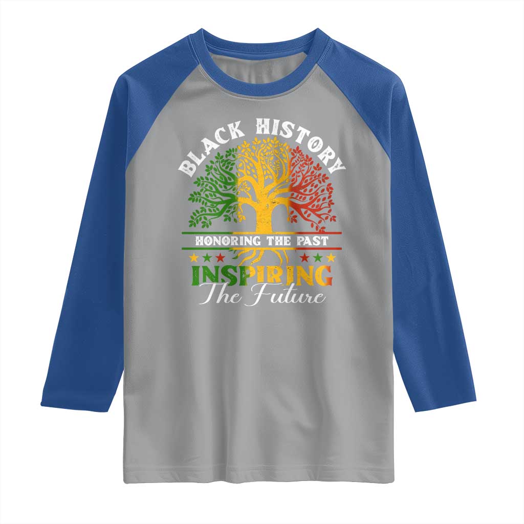 Black History Raglan Shirt Honoring The Past Inspiring The Future TS09 Sport Gray Royal Print Your Wear