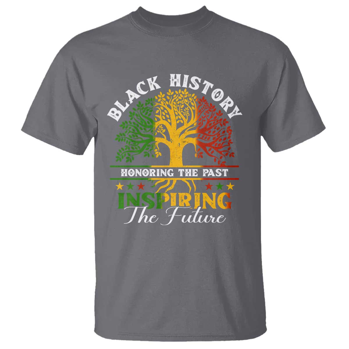 Black History T Shirt Honoring The Past Inspiring The Future TS09 Charcoal Print Your Wear