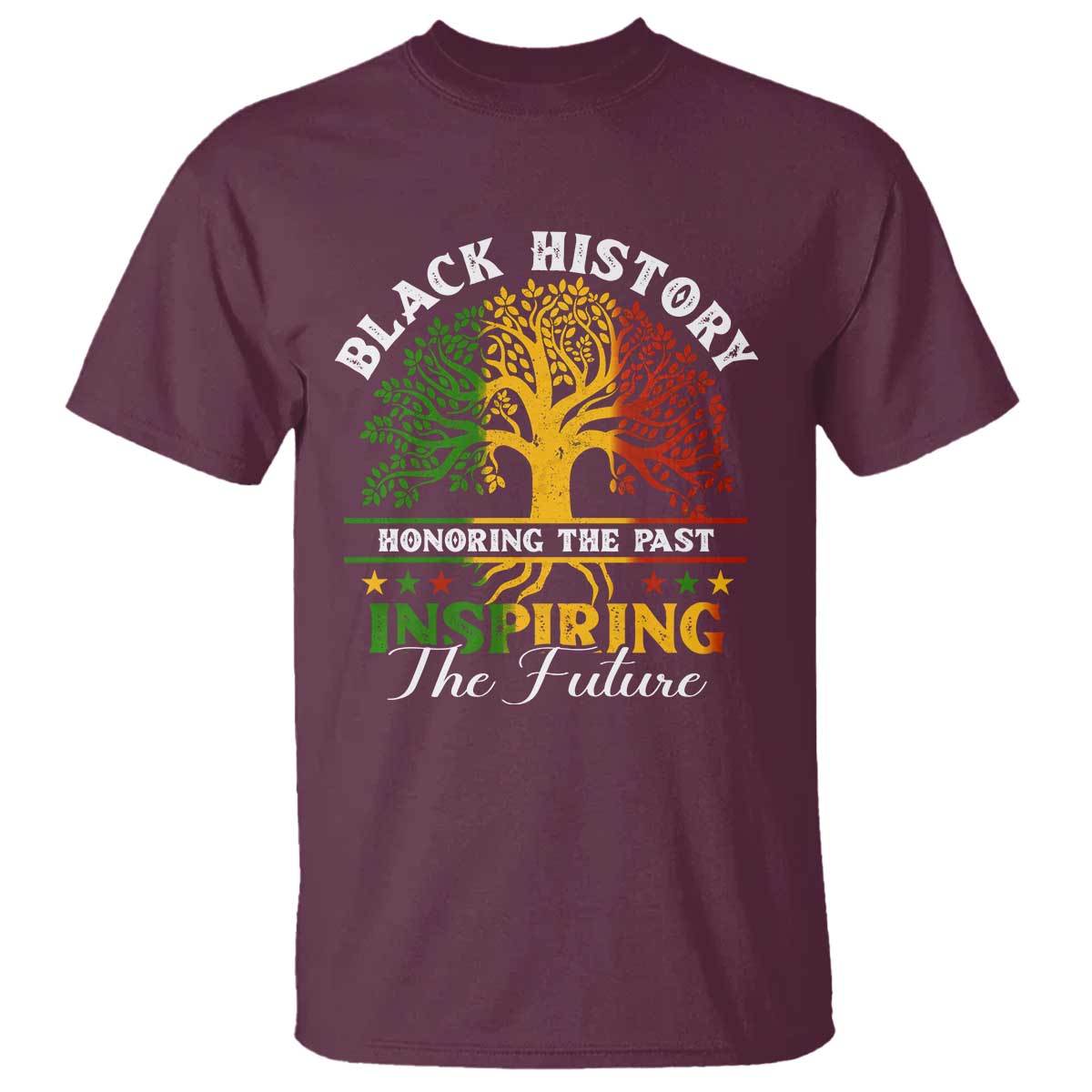 Black History T Shirt Honoring The Past Inspiring The Future TS09 Maroon Print Your Wear