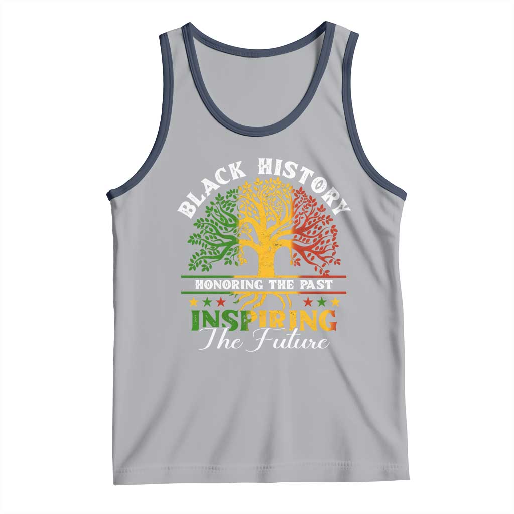 Black History Tank Top Honoring The Past Inspiring The Future TS09 Athletic Heather Navy Print Your Wear