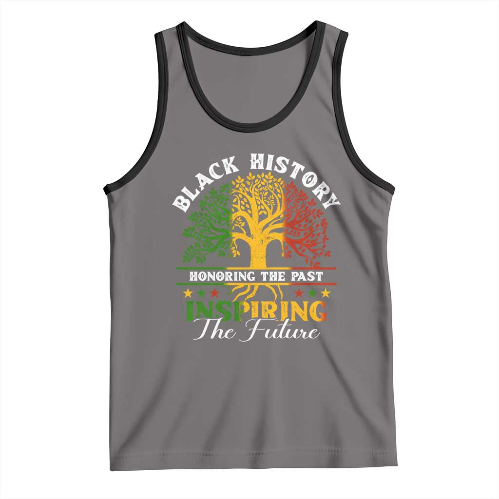 Black History Tank Top Honoring The Past Inspiring The Future TS09 Deep Heather Black Print Your Wear