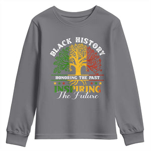 Black History Youth Sweatshirt Honoring The Past Inspiring The Future TS09 Charcoal Print Your Wear