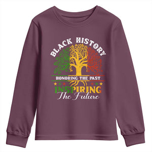 Black History Youth Sweatshirt Honoring The Past Inspiring The Future TS09 Maroon Print Your Wear