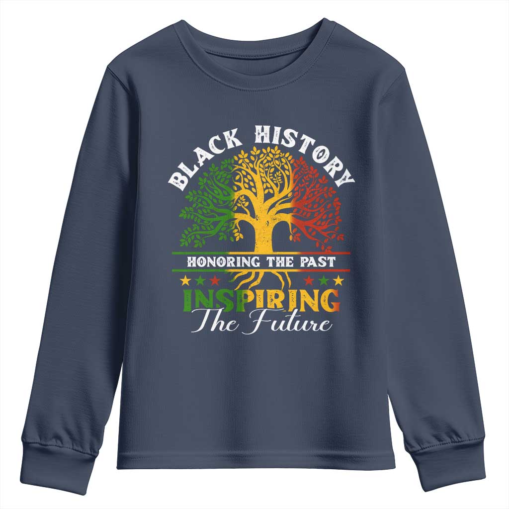 Black History Youth Sweatshirt Honoring The Past Inspiring The Future TS09 Navy Print Your Wear