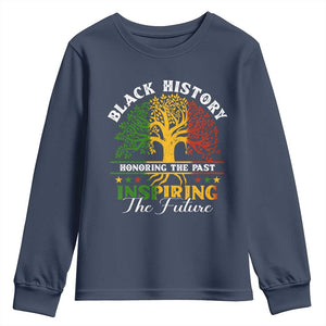 Black History Youth Sweatshirt Honoring The Past Inspiring The Future TS09 Navy Print Your Wear
