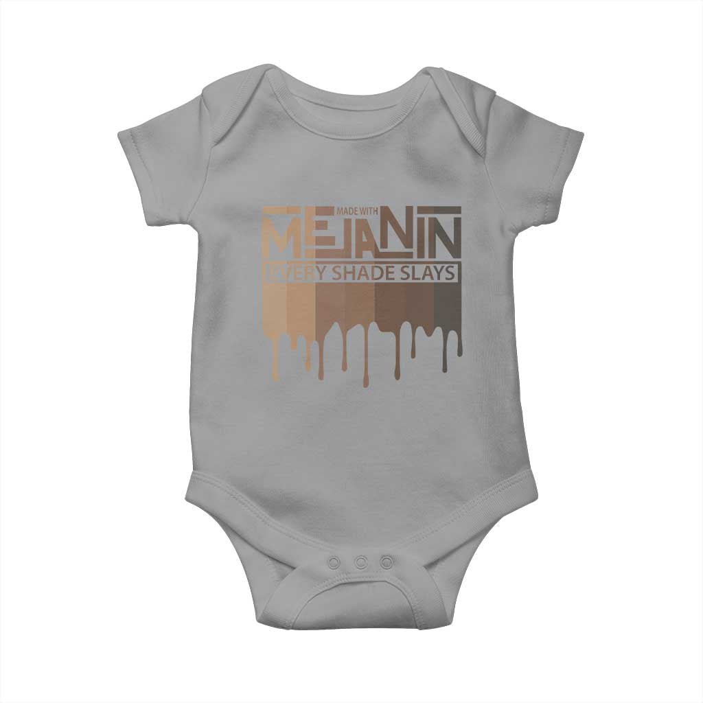 Melanin African Pride Baby Onesie Made With Melanin Every Shade Slays TS09 Sport Gray Print Your Wear