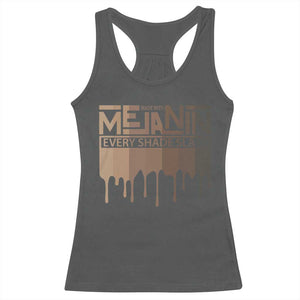 Melanin African Pride Racerback Tank Top Made With Melanin Every Shade Slays TS09 Dark Heather Print Your Wear