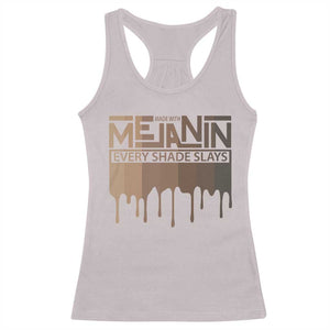 Melanin African Pride Racerback Tank Top Made With Melanin Every Shade Slays TS09 Ice Gray Print Your Wear