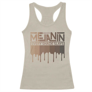 Melanin African Pride Racerback Tank Top Made With Melanin Every Shade Slays TS09 Sand Print Your Wear