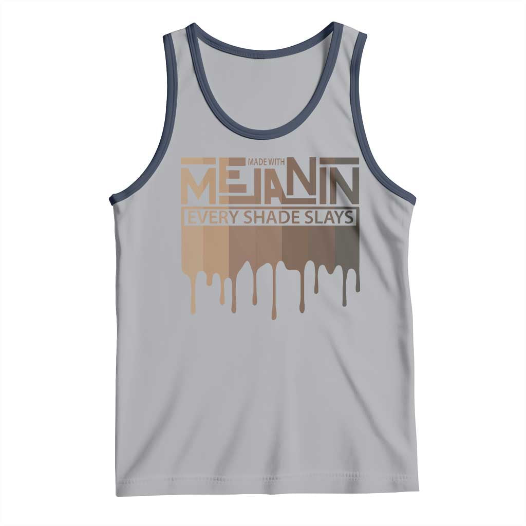 Melanin African Pride Tank Top Made With Melanin Every Shade Slays TS09 Athletic Heather Navy Print Your Wear
