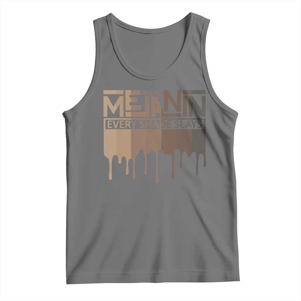 Melanin African Pride Tank Top Made With Melanin Every Shade Slays TS09 Black Heather Print Your Wear