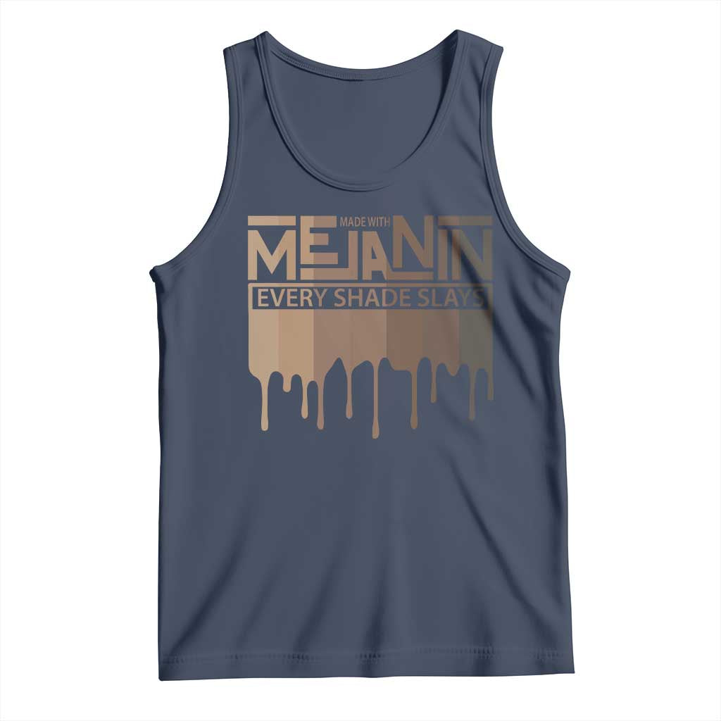 Melanin African Pride Tank Top Made With Melanin Every Shade Slays TS09 Navy Print Your Wear
