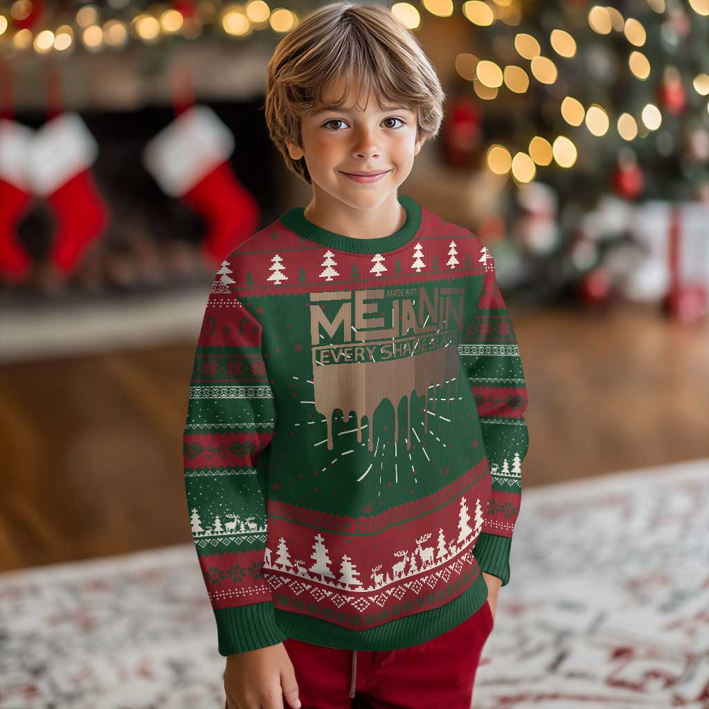 Melanin African Pride Ugly Christmas Sweater Made With Melanin Every Shade Slays TS09 Christmas Print Your Wear