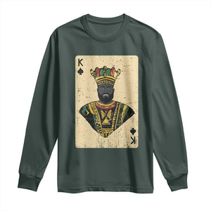 African King Card Black Pride Long Sleeve Shirt TS09 Dark Forest Green Print Your Wear