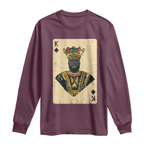 African King Card Black Pride Long Sleeve Shirt TS09 Maroon Print Your Wear